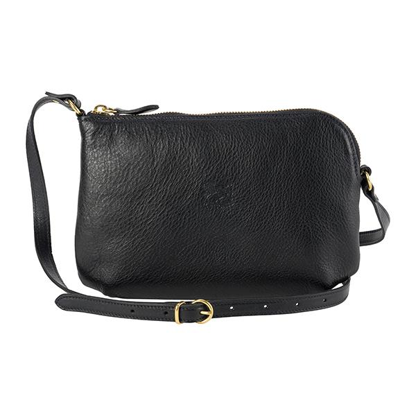 並行輸入 イルビゾンテ ショルダーバッグ ブラック 黒 IL BISONTE A2456  P 15...