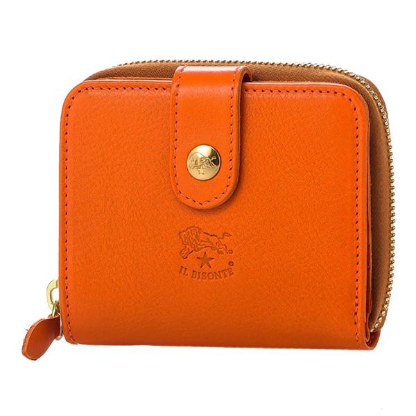 並行輸入 イルビゾンテ  2つ折り財布 ヴァッケッタ C0960 P 166 オレンジ 爆買