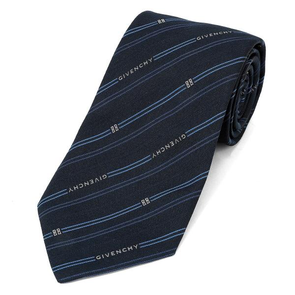 並行輸入 ジバンシイ ネクタイ GIVENCHY シルク J5902 004メンズ ネイビー 紺 ブ...
