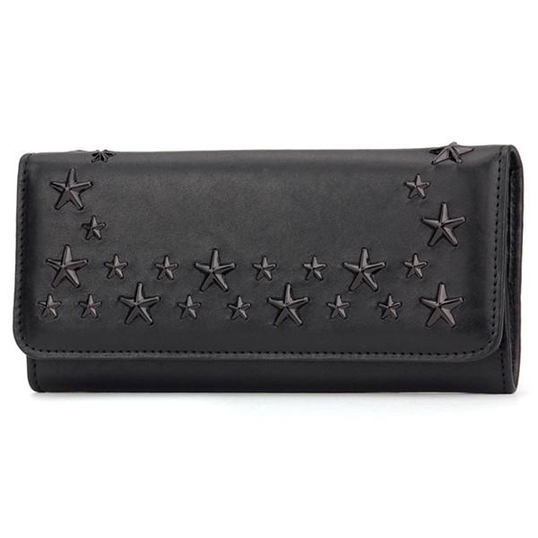 並行輸入 ジミーチュウ 長財布 レザー・ウォレット NINO LEV ブラック 黒 爆買