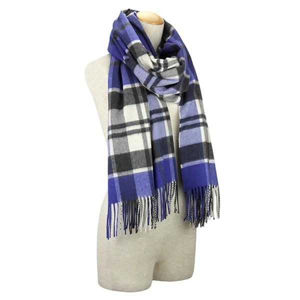 並行輸入 ジョンストンズ マフラー・ストール ブルー系 JOHNSTONS WA000056 KU0...