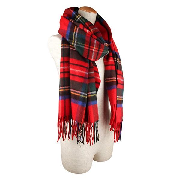 並行輸入 ジョンストンズ マフラー・ストール レッド系 JOHNSTONS WA000056 KU0...