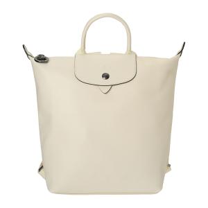 ロンシャン/ベージュ レザーフラップリュック LONGCHAMP 並行輸入 ロンシャン リュックサック ル プリアージュ