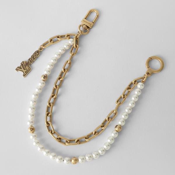 並行輸入 ルイヴィトン キーホルダー CHAIN BELT PEARLS バッグチャーム M0168...