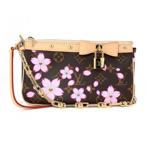並行輸入 ルイヴィトン ショルダーバッグ Louis Vuitton ルイ・ヴィトン×村上隆 ポシェット・アクセソワール M13666 レディース ブラウン 茶 ピンク