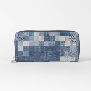 並行輸入 ルイヴィトン 長財布(ラウンドファスナー) Louis Vuitton ダモフラージュ ジッピー・ウォレット ホリゾンタル M28615 メンズ ブルー 青
