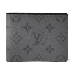 並行輸入 ルイヴィトン 2つ折り財布 Louis Vuitton モノグラム エクリプス ポルトフォイユ・スレンダー M80906 メンズ グレー ブラック 黒