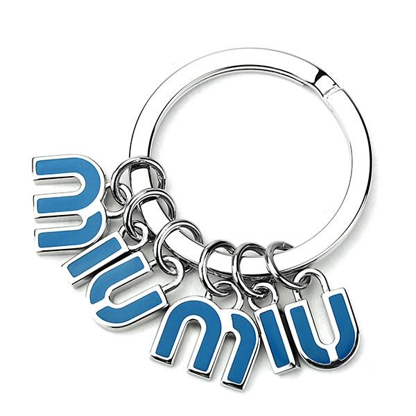 並行輸入 ミュウミュウ キーホルダー メタル スマルト 5AP579 2BA9 F0NOF ブルー ...