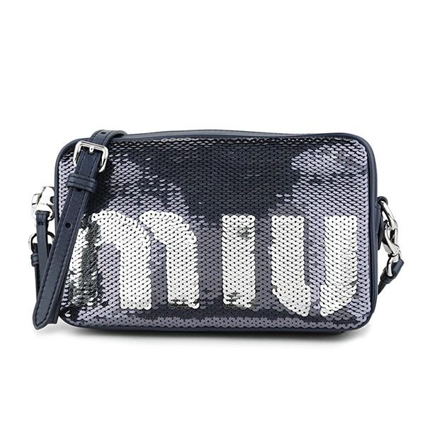 並行輸入 ミュウミュウ  ショルダーバッグ パイエット ロゴ 5BH118 959 F015G ブル...