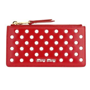 『10%OFF対象6/11 14:00まで』ミュウミュウ カードケース MIU MIU ドットスタッズ 5MB006 2DRA F0976｜brstring