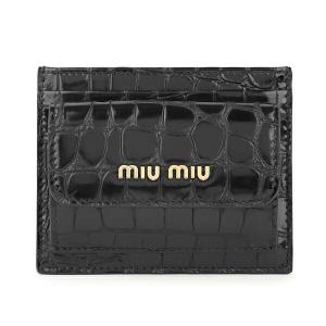 【美品】MIUMIU名刺入れ カードケース クロコダイル型押し カードケース パスケース 名刺入れ クロコ型押し レザー 赤