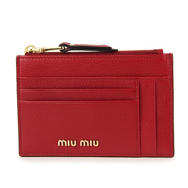 並行輸入 ミュウミュウ カードケース マドラス 5MC446 2E5V F068Z レッド 赤 爆買
