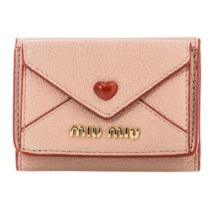 miu 並行輸入 ミュウミュウ 3つ折り財布 プリント レザー 5ME005 2F38