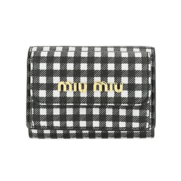 並行輸入 ミュウミュウ 3つ折り財布 MIU MIU プリントマドラスレザー 5MH021 54V ...