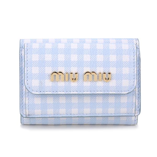 並行輸入 ミュウミュウ 3つ折り財布 MIU MIU マドラス ヴィシー 5MH021 54V F0...