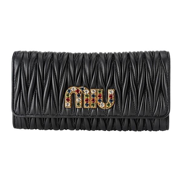 並行輸入 ミュウミュウ 長財布 ブラック 黒 MIU MIU 5MH109 2BSQ F0632 爆...