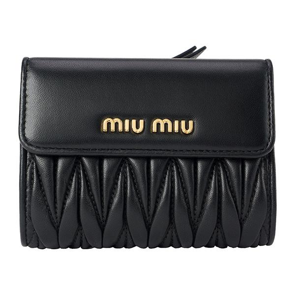 並行輸入 ミュウミュウ 2つ折り財布 ブラック 黒 MIU MIU 5ML002 NERO 爆買