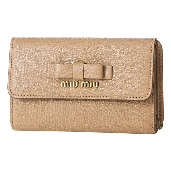 並行輸入 ミュウミュウ 2つ折り財布 マドラス フィオッコ 5ML014 3R7 F0770 ベージ...
