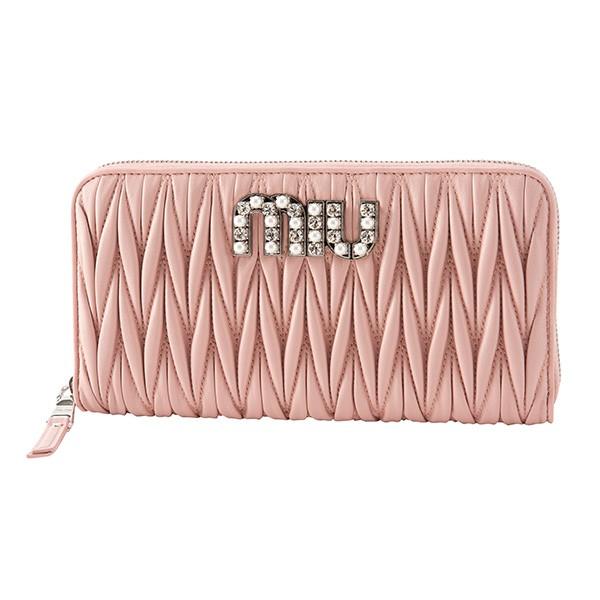 並行輸入 ミュウミュウ 長財布(ラウンドファスナー) ナッパレザーウォレット 5ML506 2BSQ...