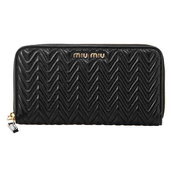 並行輸入 ミュウミュウ  長財布(ラウンドファスナー) ナッパ インプントゥーレ 5ML506 2C...