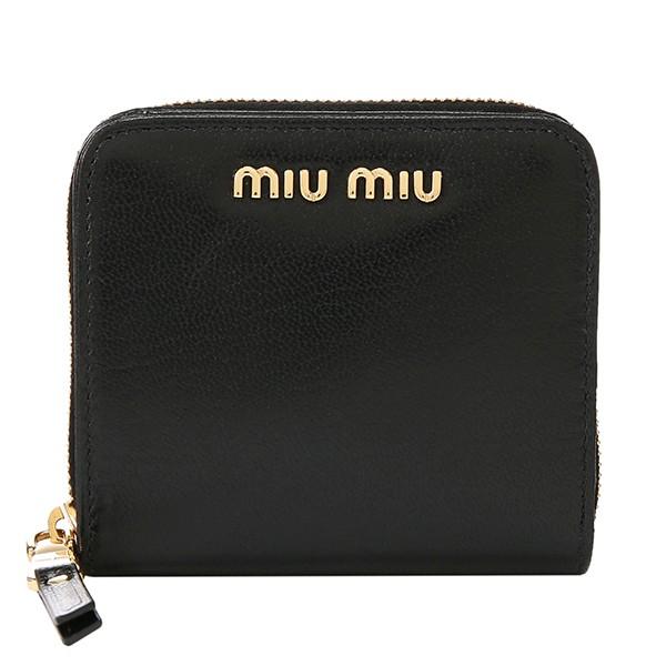 並行輸入 ミュウミュウ 2つ折り財布 ラウンドファスナー ウォレット 5ML522 2BFS F00...