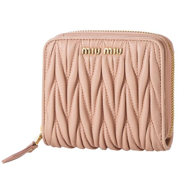 並行輸入 ミュウミュウ 2つ折り財布 マテラッセ 5ML522 2BPU F0615 ライトピンク ...