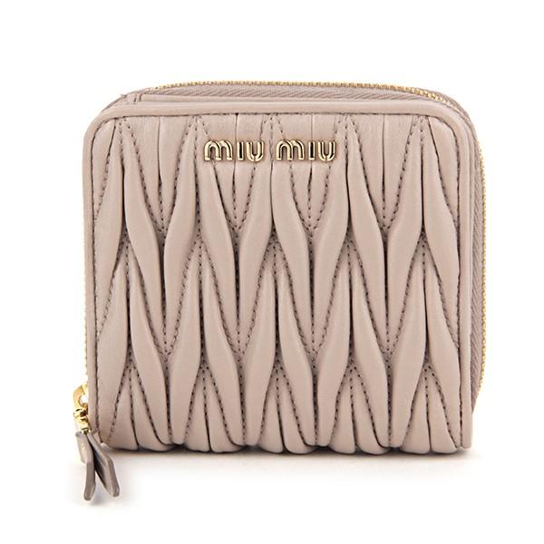 並行輸入 ミュウミュウ  2つ折り財布 マテラッセ 5ML522 2BPU F0770 ピンクベージ...