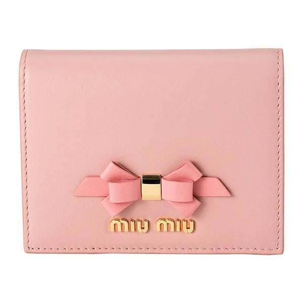 並行輸入 ミュウミュウ 2つ折り財布 カーフフィオッコ 5MV204 2B61 F0TWJ ピンク ...
