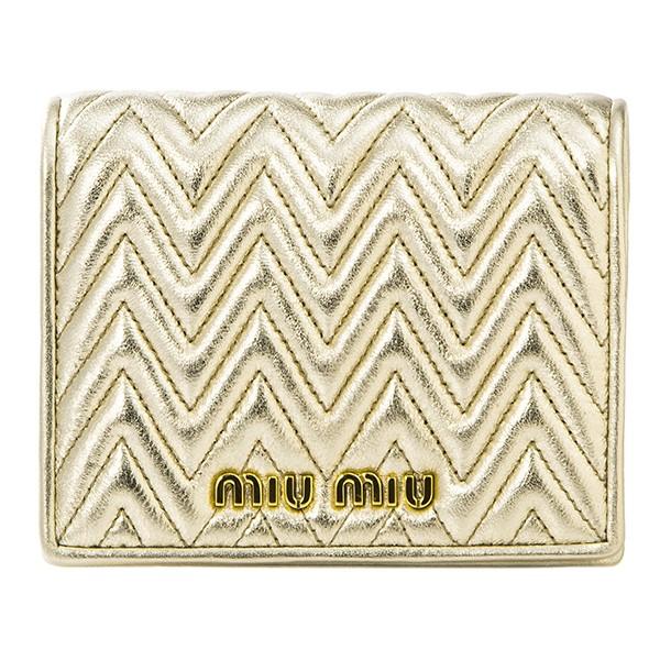 並行輸入 ミュウミュウ  2つ折り財布 ナッパ インプントゥーレ 5MV204 2CAL F0846...