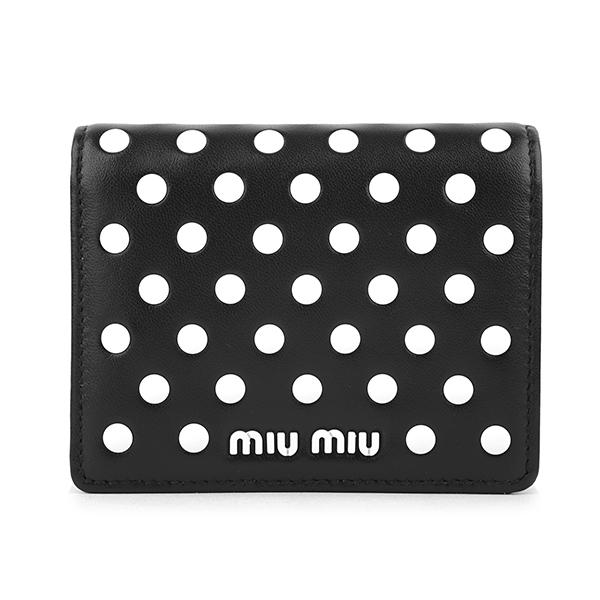 並行輸入 ミュウミュウ 2つ折り財布 MIU MIU ドットスタッズ 5MV204 2DRA F09...