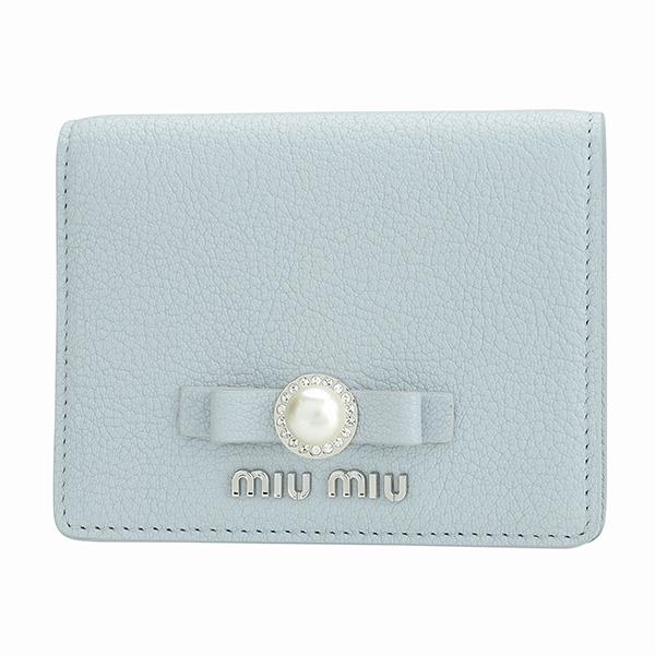 並行輸入 ミュウミュウ 2つ折り財布 MIU MIU マドラス パール 5MV204 2F3R F0...
