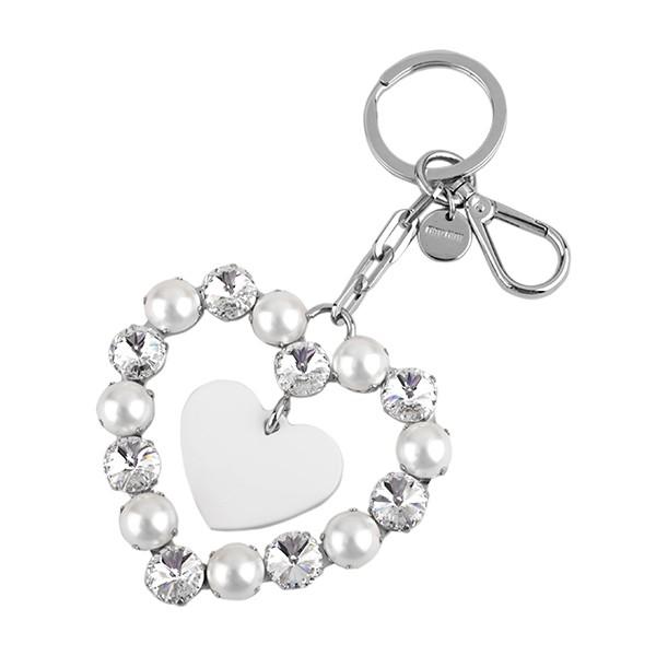 並行輸入 ミュウミュウ  キーホルダー トリック ハート 5TM071 2BSE F0009 ホワイ...