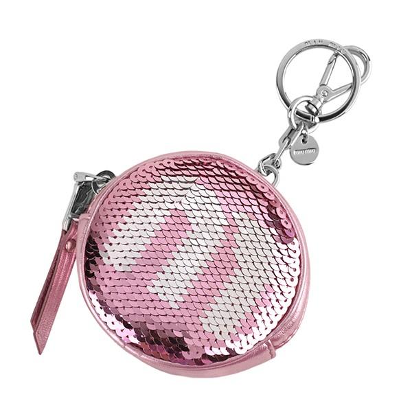 並行輸入 ミュウミュウ キーホルダー ピンク MIU MIU 5TT033 3KOW F0F7U 爆...