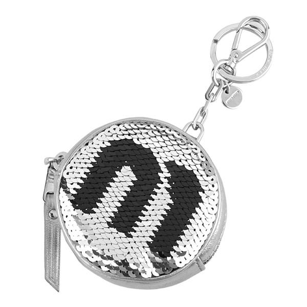 並行輸入 ミュウミュウ  キーホルダー パイエット ロゴ 5TT033 3KOW F0Q07 シルバ...