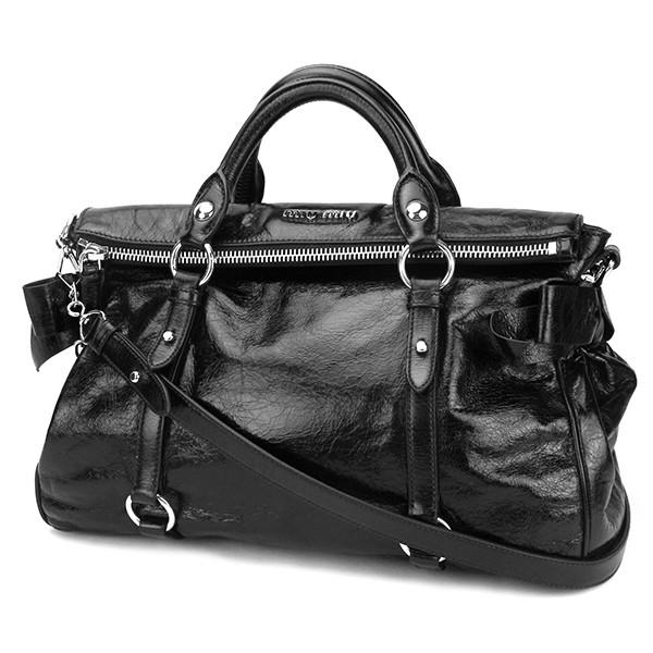 並行輸入 ミュウミュウ ハンドバッグ  ヴィッテロ ラックス RT0365 ブラック 黒 爆買