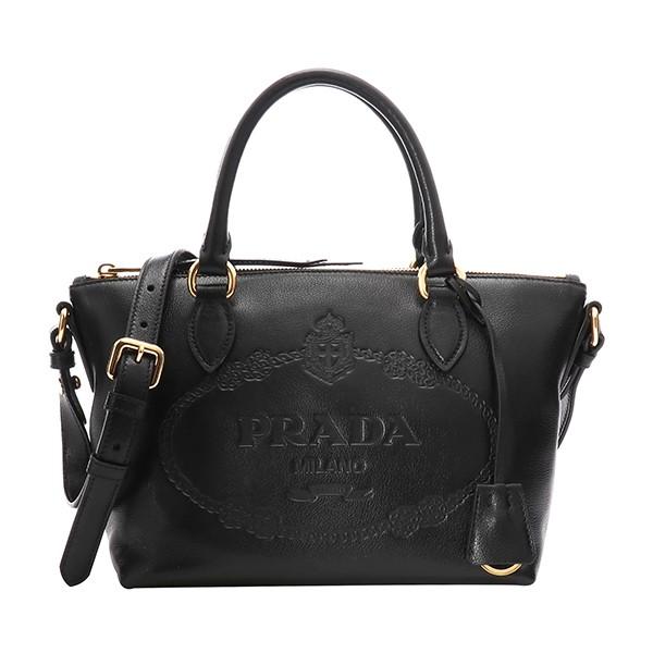並行輸入 プラダ  ハンドバッグ グレイス カーフ 1BA111 2EBJ F0002 ブラック 黒...