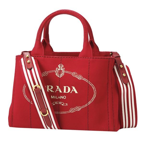 並行輸入 プラダ トートバッグ カナパ 1BG439 ZKI F0N50 レッド 赤/オフホワイト ...