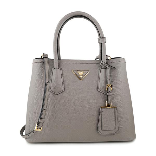 並行輸入 プラダ  ハンドバッグ サフィアーノ キュイール 1BG887 2A4A F0LH7 グレ...