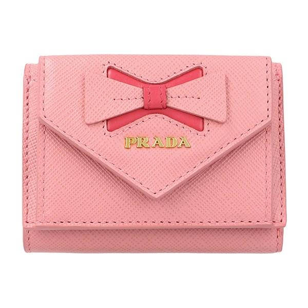 並行輸入 プラダ  3つ折り財布 サフィアーノ フィオッコ 1MH021 2B7S F0BTZ ピン...