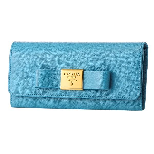 並行輸入 プラダ 長財布 サフィアーノ フィオーコ 1MH132 2AEE F0P9S 水色 ライト...