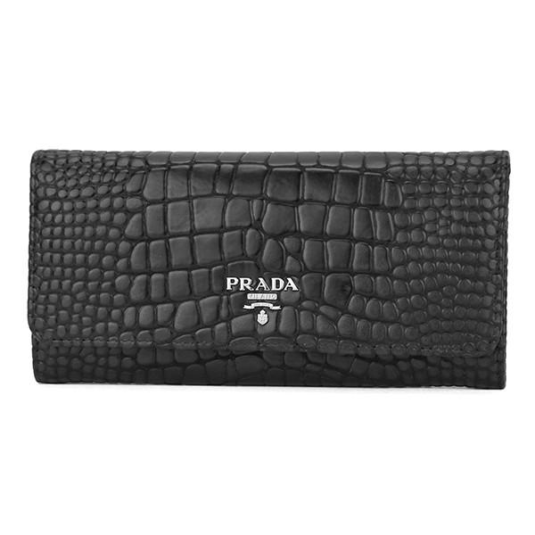 並行輸入 プラダ 長財布 ヴィッテロエスティコッコ 1MH132 2EKA F0002 ブラック 黒...