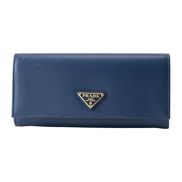 並行輸入 プラダ 長財布 サフィアーノ トライアングル 1MH132 QHH F0016 ダークブル...