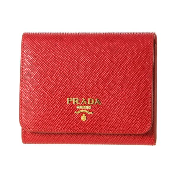 並行輸入 プラダ 3つ折り財布 サフィアーノ キュイール 1MH176 2BB8 F068Z レッド...