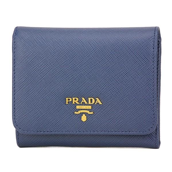 並行輸入 プラダ 3つ折り財布 サフィアーノ メタル 1MH176 QWA F0016 ブルー 青 ...