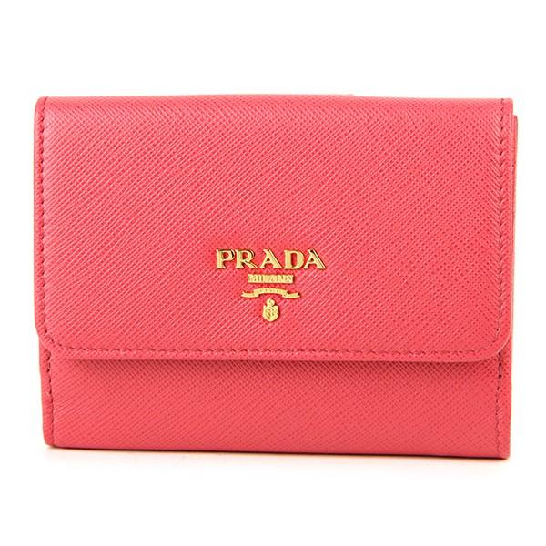 並行輸入 プラダ  2つ折り財布 サフィアーノ メタル 1MH523 QWA F0505 ピンク 爆...