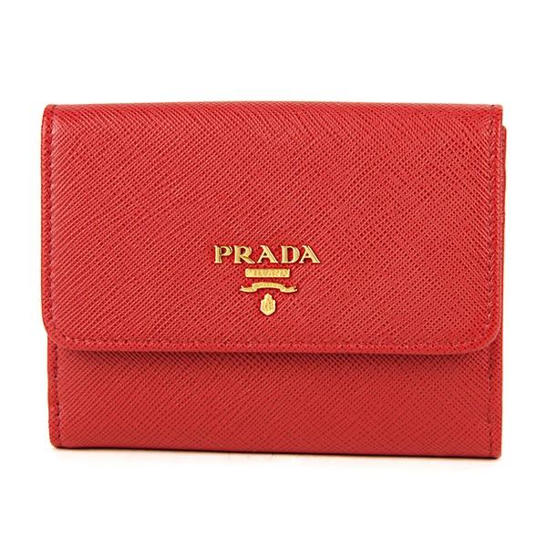 並行輸入 プラダ 2つ折り財布 レッド 赤 PRADA 1MH523 QWA F068Z 爆買