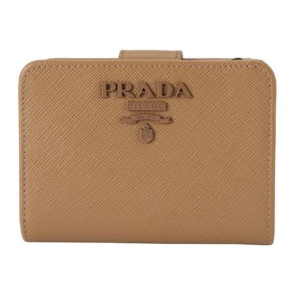 並行輸入 プラダ 2つ折り財布 サフィアーノ シャイン 1ML018 2EBW F098L ブラウン...
