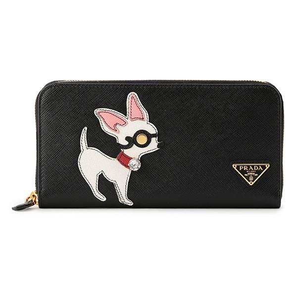 並行輸入 プラダ 長財布(ラウンドファスナー) サフィアーノ ドッグ 1ML506 2BT7 F09...