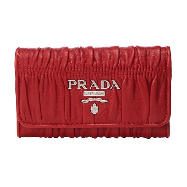 並行輸入 プラダ キーケース ナッパ ゴーフル 1 1PG222 2B25 F068Z レッド 赤 ...