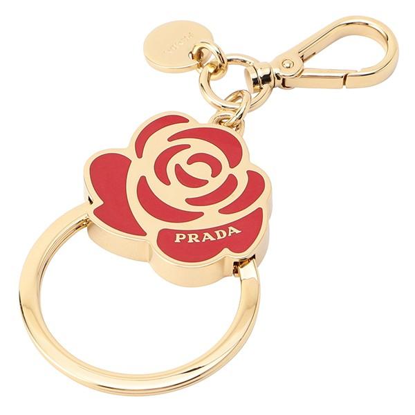 並行輸入 プラダ キーホルダー フラワーズ スマルト 1PS032 2EAI F068Z レッド 赤...